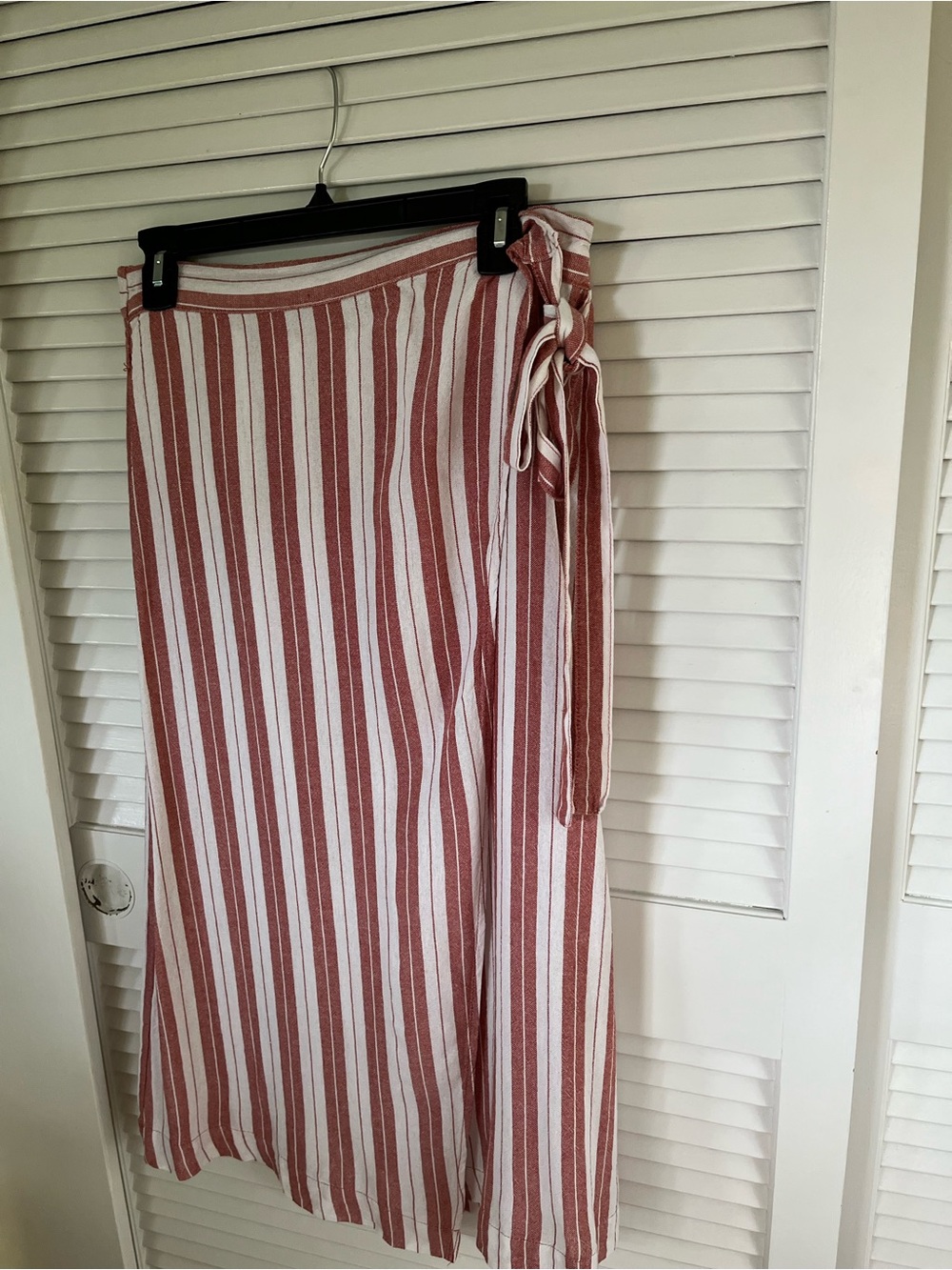 Women's RUST and White Striped Wrap Skirt Classic